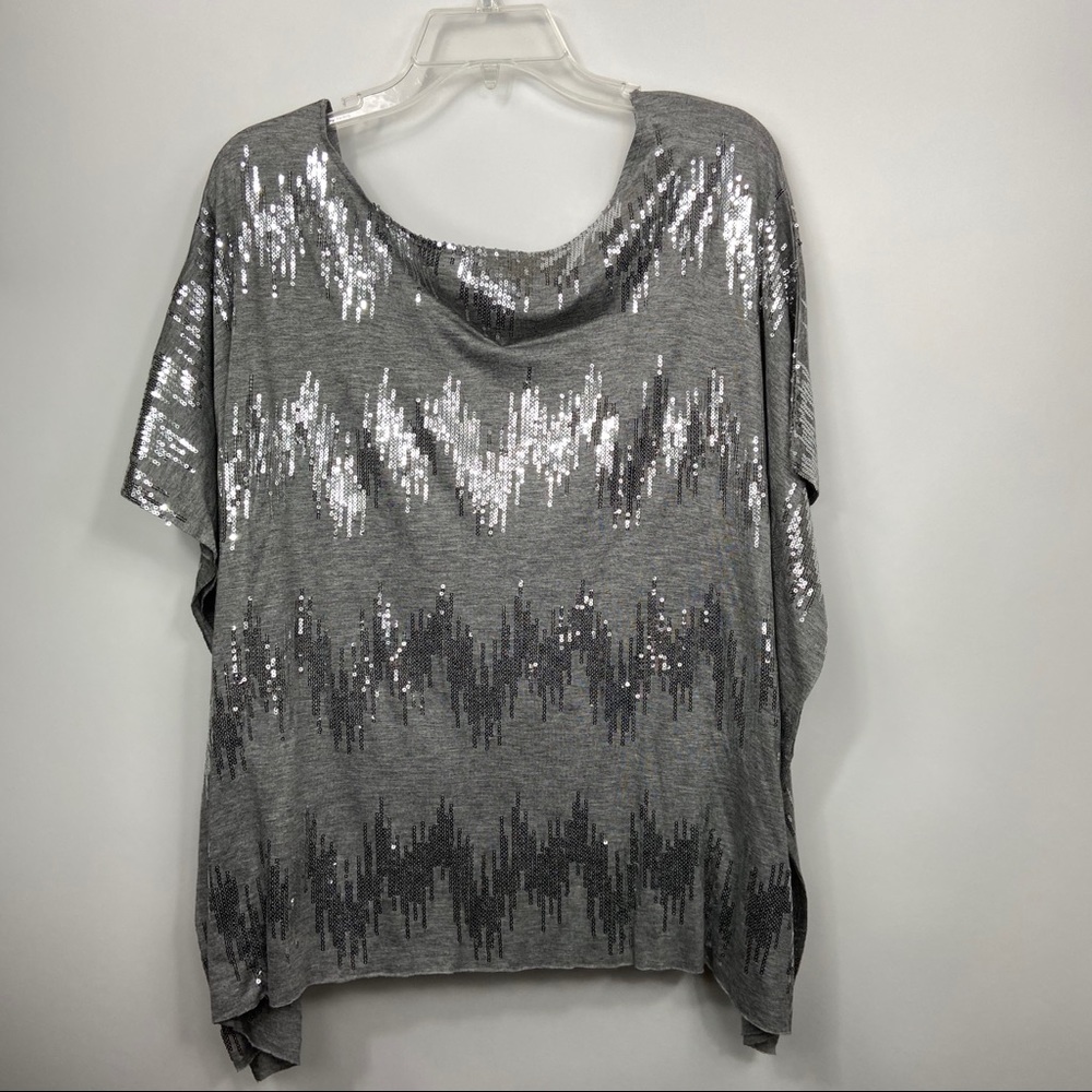 BeBe grey sequined Top